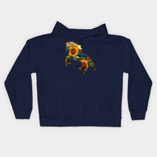 Sunflower Stained Glass Horse Kids Hoodie